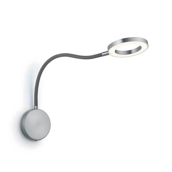 KNAPSTEIN LED Wandleuchte TESSA-W-Flex, graphit anthrazit - Flexschlauch stoffummantelt grau