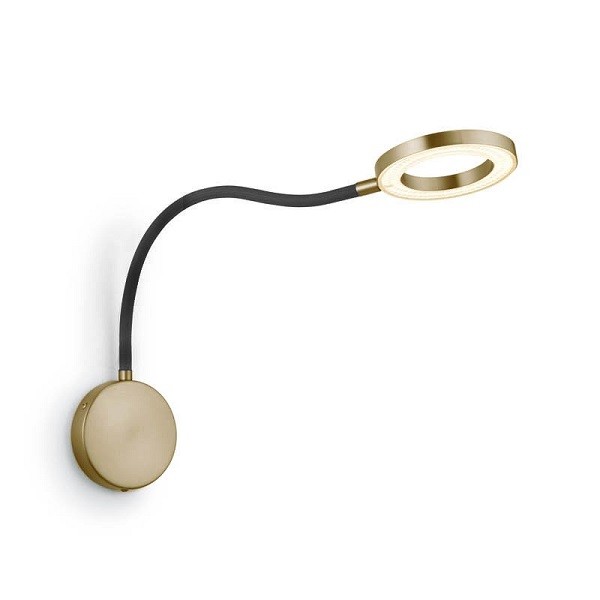 KNAPSTEIN LED Wandleuchte TESSA-W-Flex, effekt bronze - Flexschlauch stoffummantelt schwarz