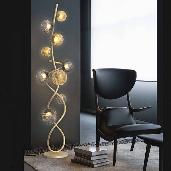 LED Floor Lamp METZ, gold