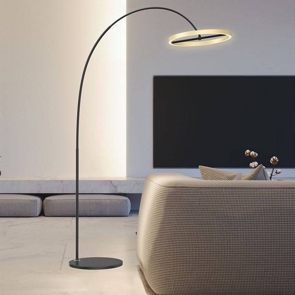 LED floor lamp BREST, black - gold