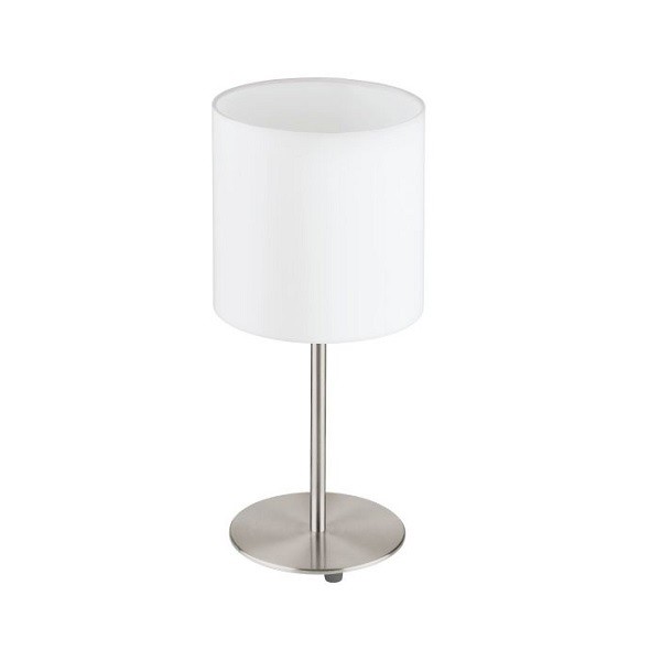 Lampe de Table PASTERI, 1-flamme, nickel mat / blanc