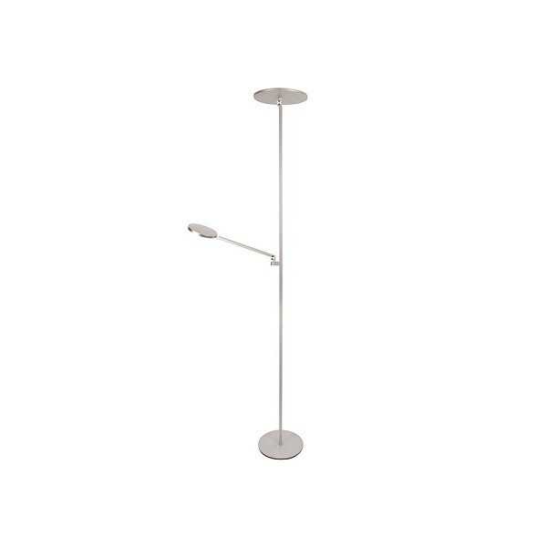 LED Lampadaire avec bras de lecture CERVINIA, 2-flammes, argent