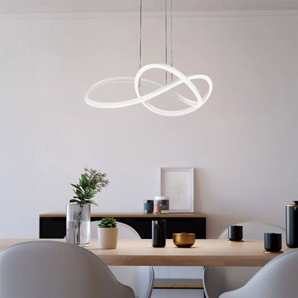 LED Pendelleuchte RIAZA, weiss, höhenverstellbar manuell, dimmbar