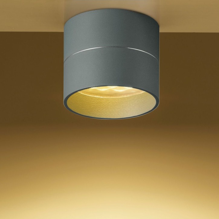 Ceiling luminaire TUDOR S, Ø120 x 95mm, matt grey