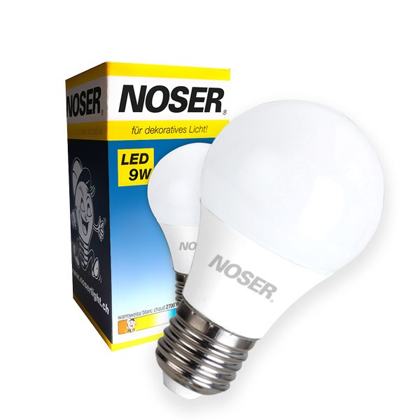 NOSER LED A60 opal, E27, 9W, 720lm, 270?, 3000?K, CRI80