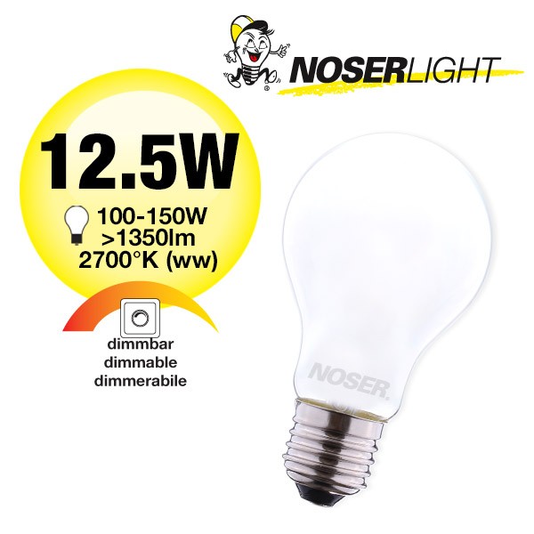 NOSER LED A60 matt, E27, 12W, 1350lm, 270?, 2700?K, CRI>80, Art. Nr. 419.121