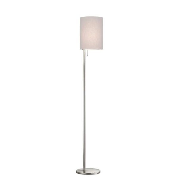 LED-Stehleuchte KIRA, nickel matt - Stoffschirm weiss