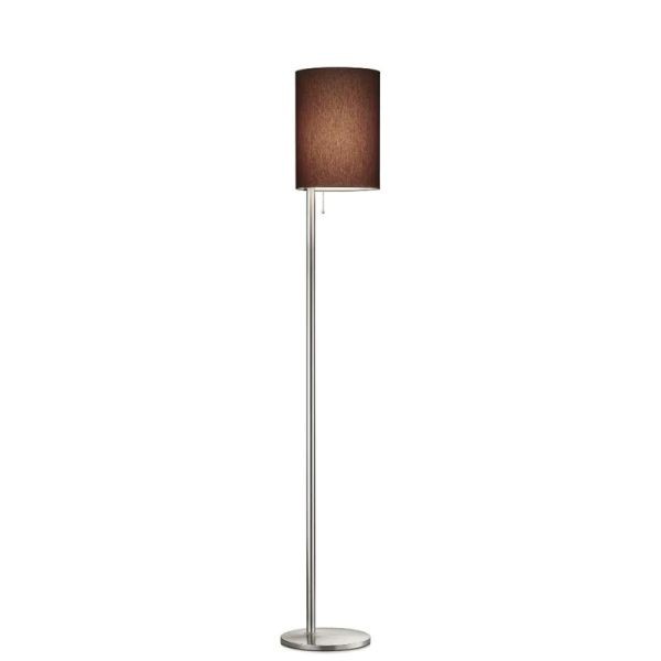 LED-Stehleuchte KIRA, nickel matt - Stoffschirm taupe