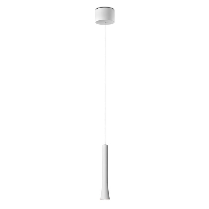Pendant luminaire RIO, height adjustable, 1 light, matt white, 220-240V, 50-60Hz, LED, 2700K, 1350lm, 11.2W, CRI>90, externally dimmable (CASAMBI), Integrated LED, canopy matt white
