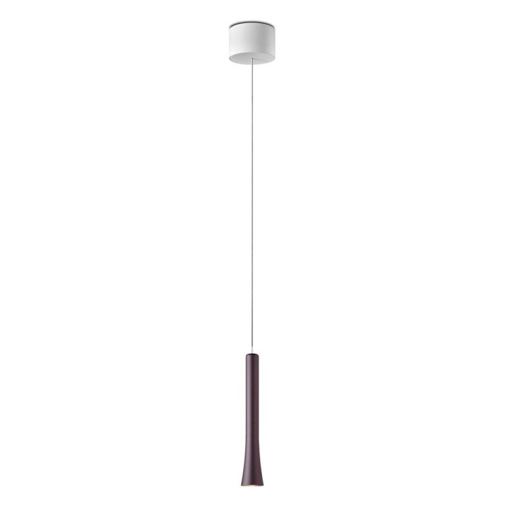 Pendant luminaire RIO, height adjustable, 1 light, espresso, 220-240V, 50-60Hz, LED, 2700K, 1350lm, 11.2W, CRI>90, externally dimmable (CASAMBI), Integrated LED, canopy matt white