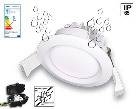 NOSER IP65 LED-Downlight weiss, 12W, 920lm, warmweiss - 3000K, dimmbar