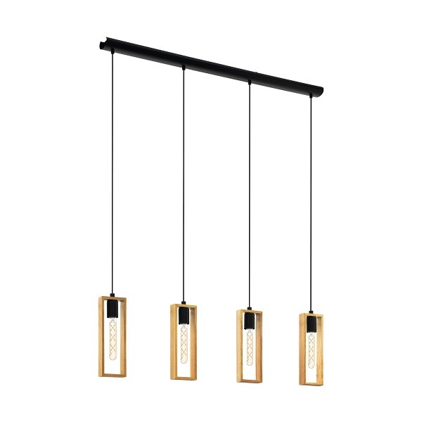 Pendant light LITTLETON, 4-flames, black / white