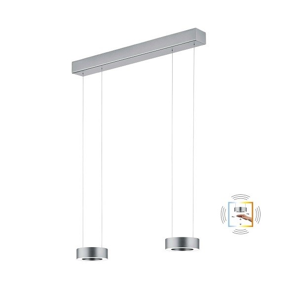 LED-Pendelleuchte ZERA-2, Acrylabdeckung, nickel matt