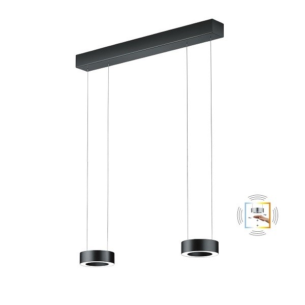 LED-Pendelleuchte ZERA-2, Prismenabdeckung, schwarz