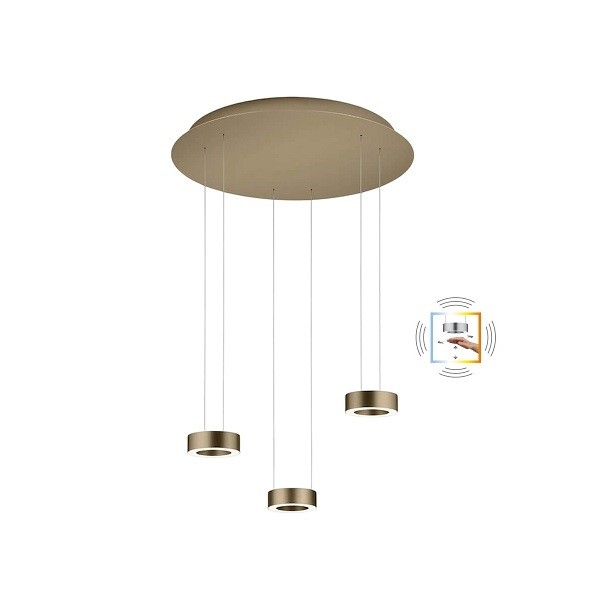 LED-Pendelleuchte ZERA-Rondo, effekt bronze