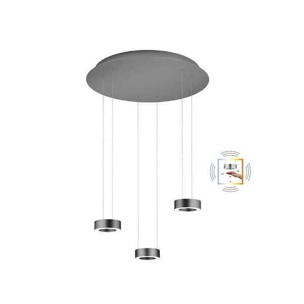 LED-Pendelleuchte ZERA-Rondo, graphit anthrazit