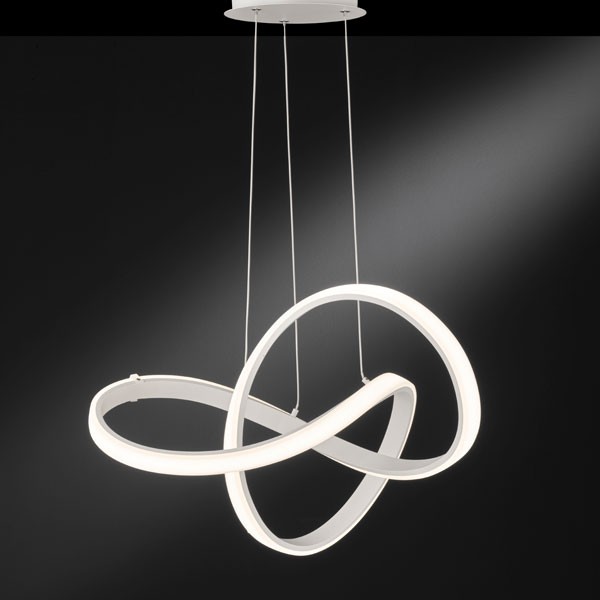 LED Pendant INDIGO - simple eye-catcher with a unusual design in white