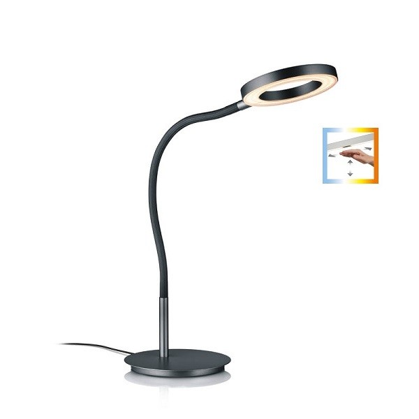 LED-Tischleuchte TESSA-T-Flex, schwarz - Flexschlauch stoffummantelt schwarz