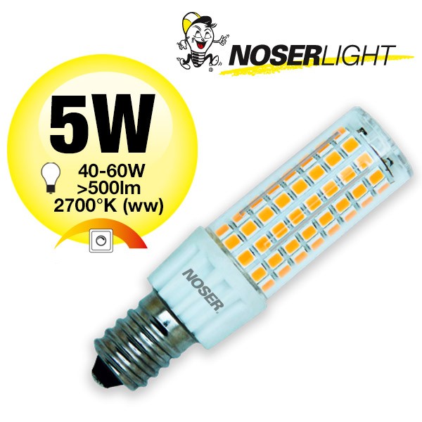 NOSER Mini LED, E14, 5W, 230V, 2700?K, blanche chaude, dimmable