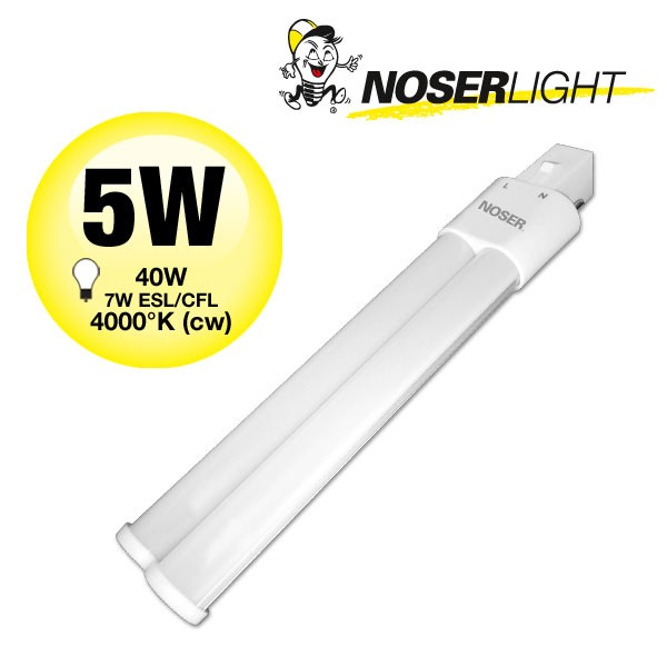 NOSEC-S/E LED, G23, 5W, >450lm, 4000K, 240V, Art.-Nr.: 880.05CW