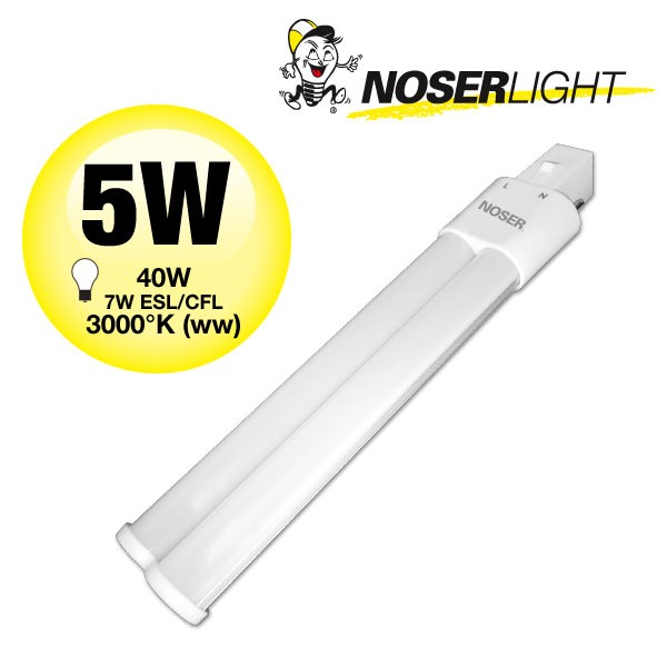 NOSEC-S/E LED, G23, 5W, >450lm, 3000?K, 240V, Item no.: 880.05WW