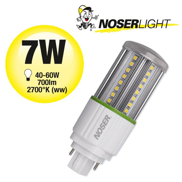 NOSEC-D/LED, G24d, 7W, 2700?K, AC85-285V, Item no.: 881.07WW
