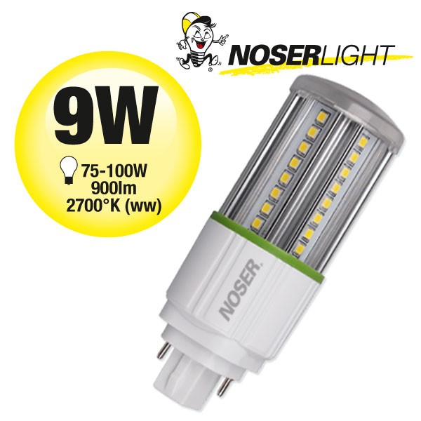 NOSEC-D LED, G24d, 9W, 2700K, 85-285V, Art. Nr.: 881.09WW