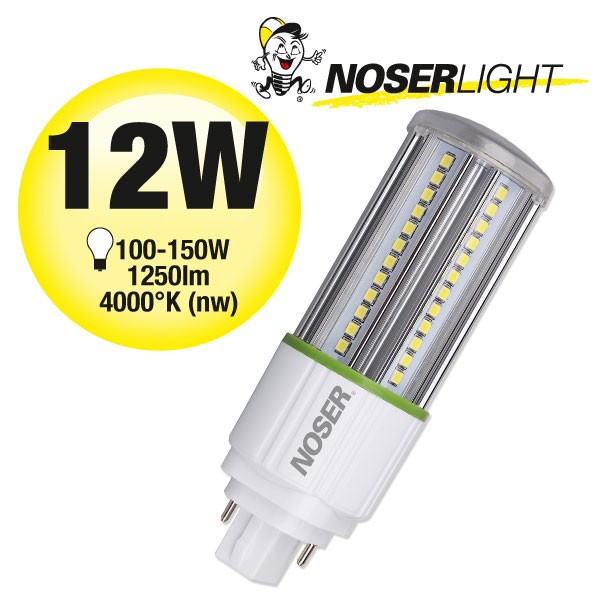 NOSEC-D/E LED, G24q, 12W, 4000K, 85-265V, Art.-Nr.: 884.12NW