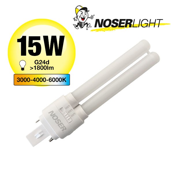 NOSEC-D LED, 15W, G24d, >1800lm, 3000/4000/6000K