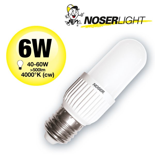 LED NOSEC-E E27, 6W, >500lm, 840/4000K