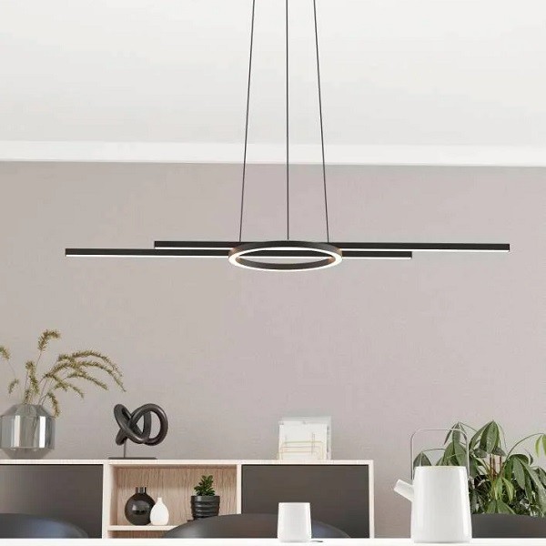 LED Pendant Light ZILLERIO-Z, 5-flames, black / white