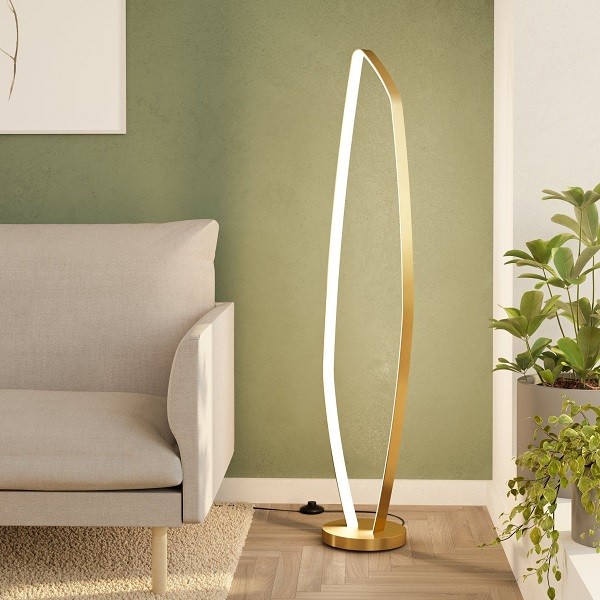 LED Floor Light VALLEROSA, brass brushed