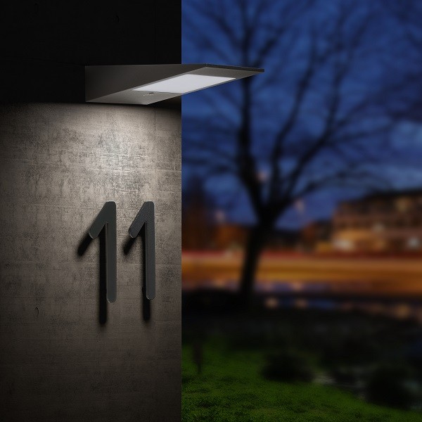 LED Solar Wandleuchte CMD 9019, anthrazit