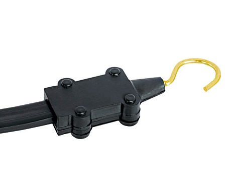 Encap for garlandes, black, IP44, with hook