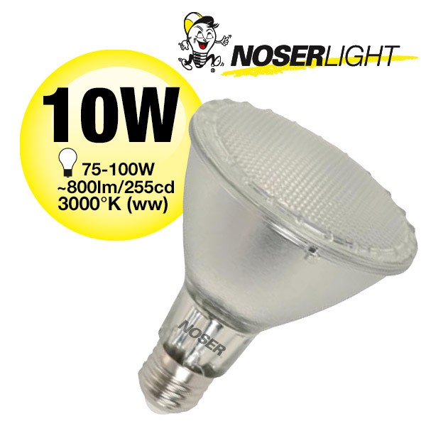 NOSER LED PAR30, 10W, IP64, warm white