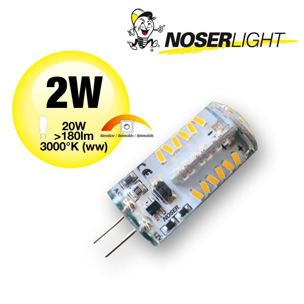 NOSER LED G4, 2W, >180lm, 12V, 3000?K - blanc chaud, dimmable