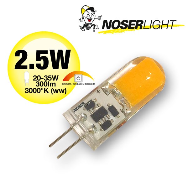 NOSER LED G4, 2.5W, 300lm, 12V, 3000?K - warm white, dimmable