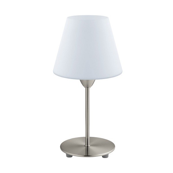 Table Lamp DAMASCO 1, matt nickel / white