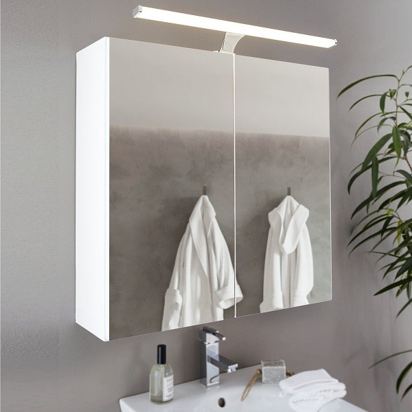 LED Mirror light VINCHIO, 1-flame, chrome / white