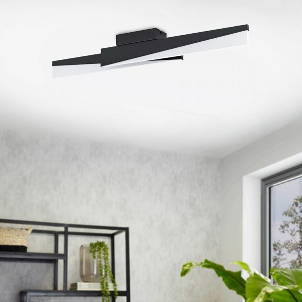 LED Ceiling Light ISIDRO, 2-flames, black