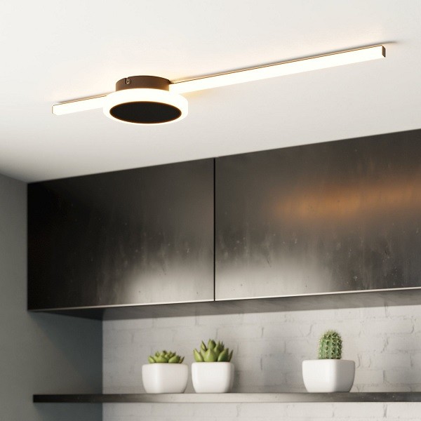 LED Wall /Ceiling Light SARGINTO, 2-flames, black/white