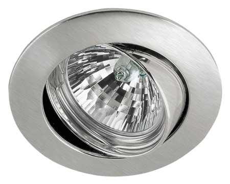 Downlight round, for GU10-GZ10 - MR16 51mm- Halogen, CFL and LED Retrofit - max. 50W-  max. 50W- colour brushed steel ajustable