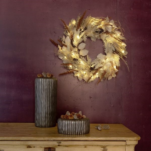 Flower wreath 65, brown - white