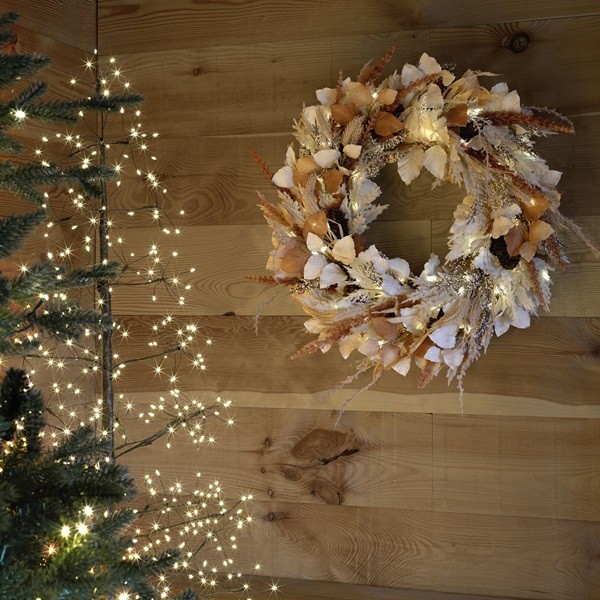Flower wreath 75, brown - white