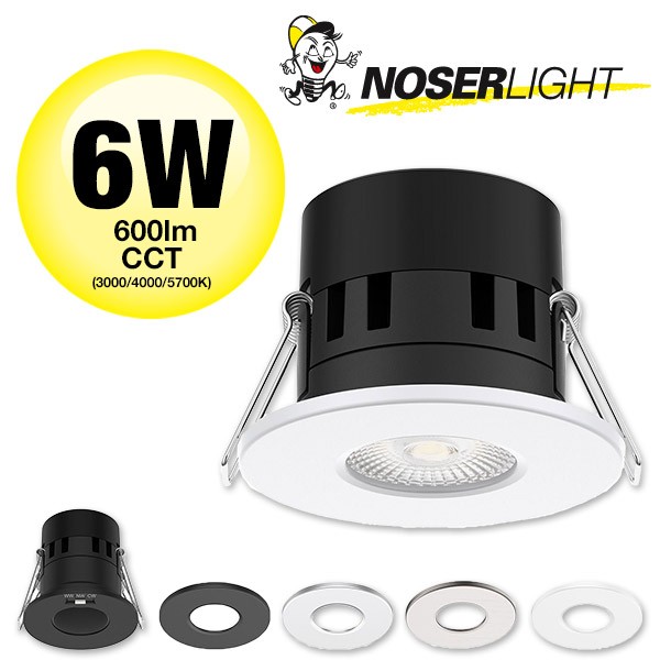 NOSER COB-LED Downlight CCT, 6W, IP65/IP20, white, 600lm