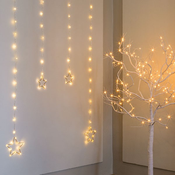 Angel Star Curtain , 56LED ww, 90x90cm, silver, 12V/6W - 5m lead wire , indoor&outdoor, silver, warm-white