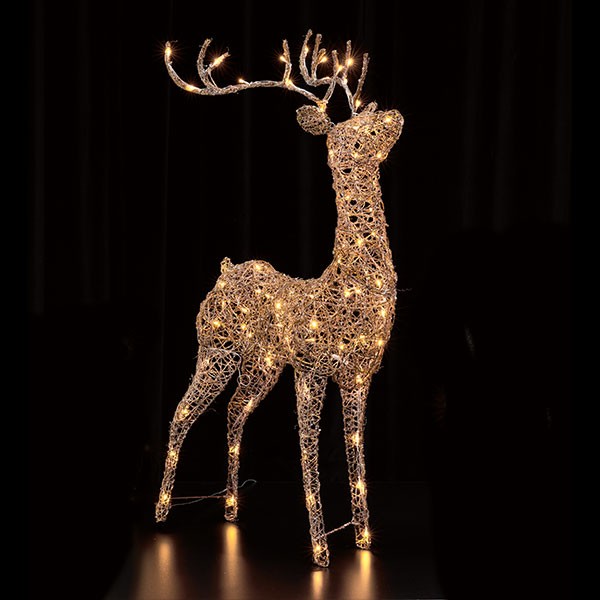 LED Brown Rattan Deer 110