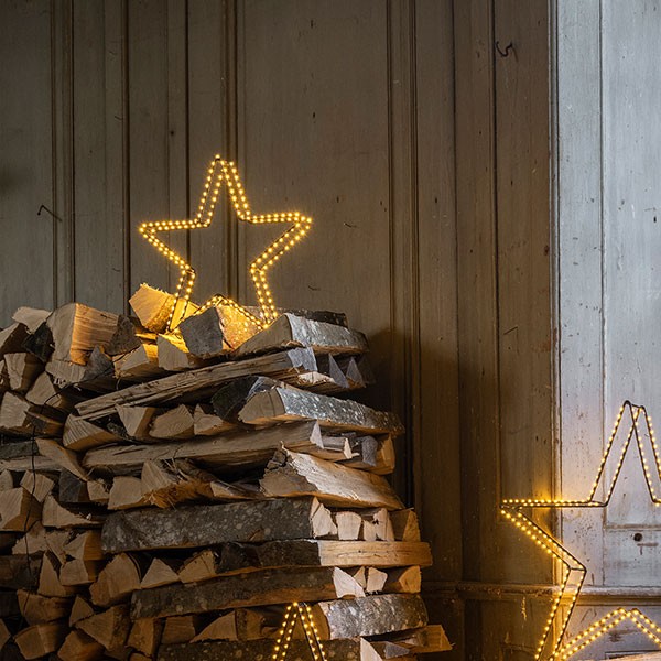 3D Star Nero, 180LED sww, D38cm, black, 4.5V/6W - 5m lead wire, indoor&outdoor, black, sunny-ww