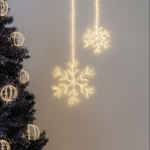 Angel Flake Argento, 430LED ww, D50cm, silver, 4.5V/6W - 5m lead wire, indoor&outdoor, silver, warm-white