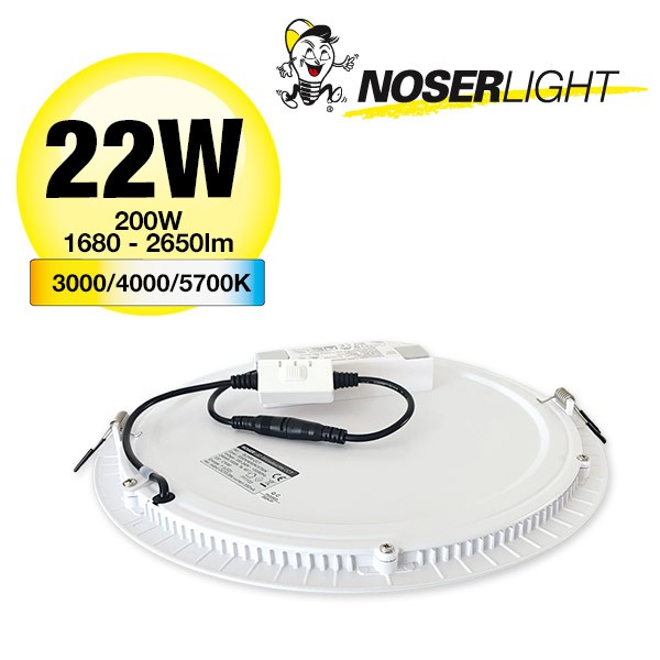 NOSER LED Downlight "SLIM" CCT, 24W, white, 2200lm